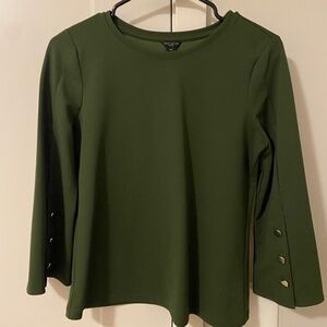 Ann Taylor | Army Green Blouse w/Gold Button Details | Size XS petite